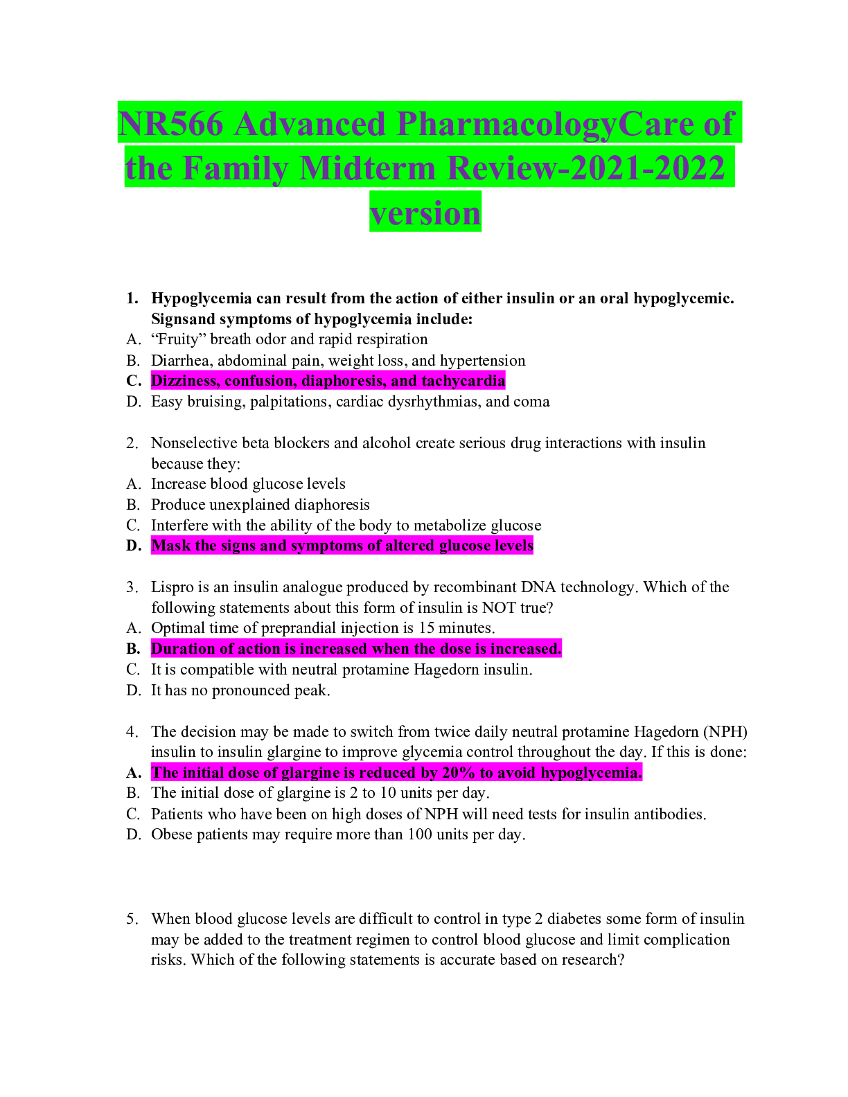 Preview of NR566 Advanced Pharmacology Care of the Family Midterm Review-2021-2022 version.pdf